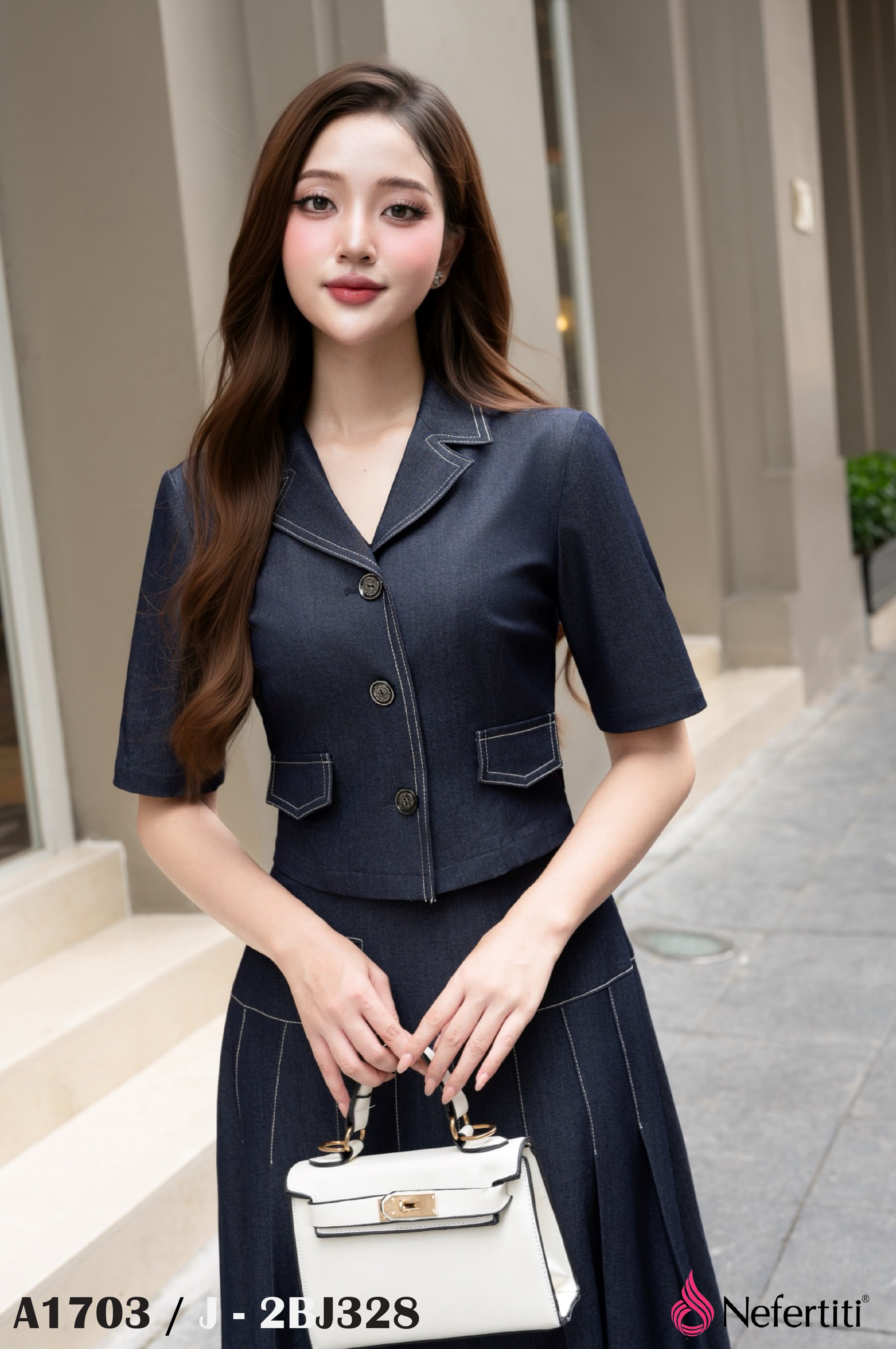 2A1703 - Áo Jean lụa cao cấp co giãn 4 chiều