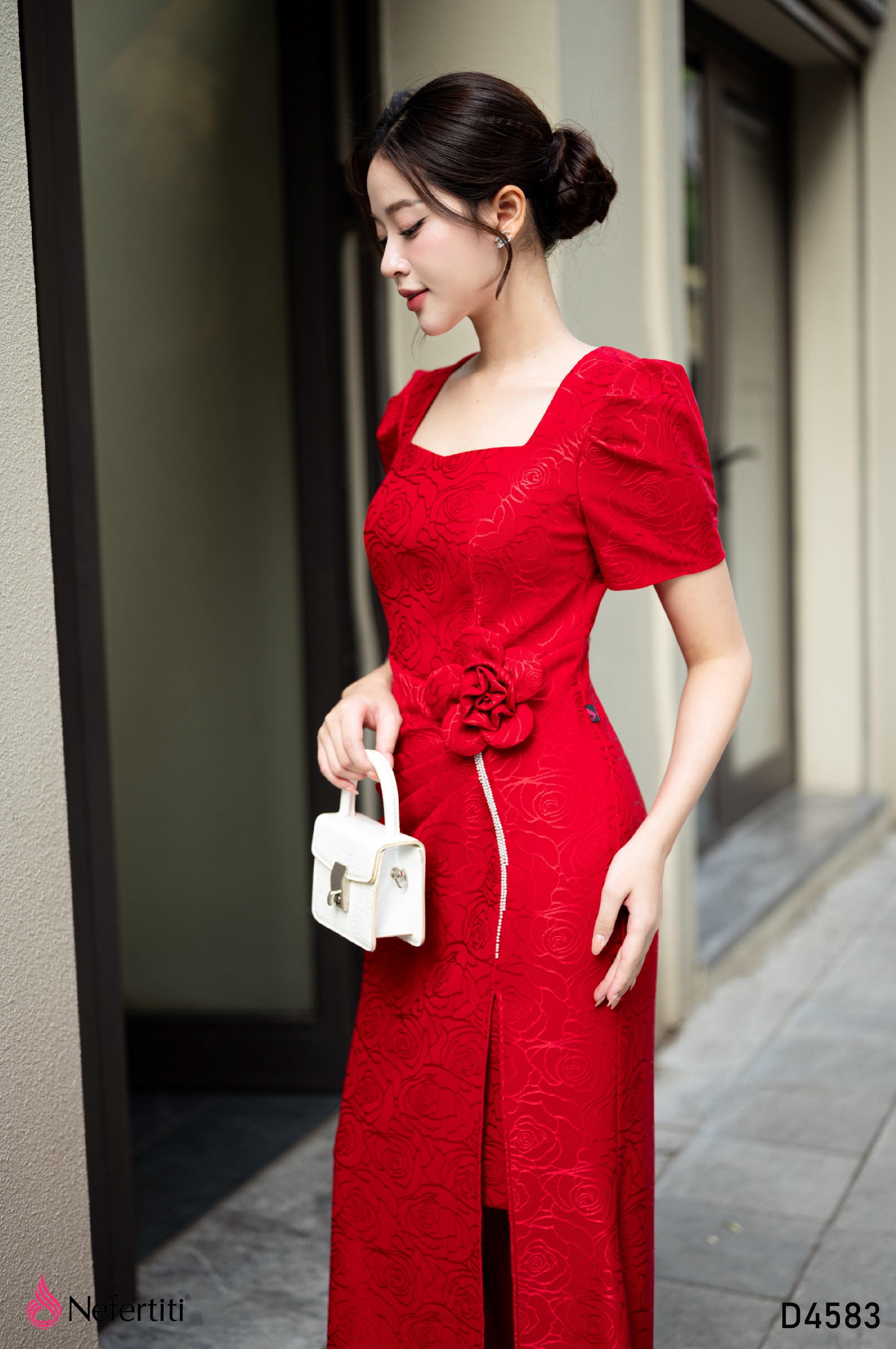 3D4583 - Đầm Đỏ Đuôi Cá Quyến Rũ