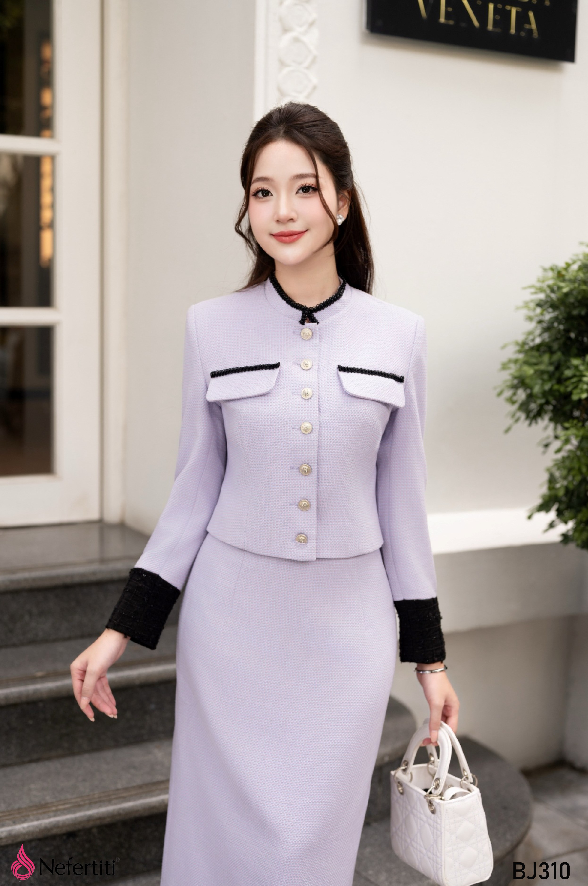 3BJ310 - BỘ DẠ TWEED TÍM