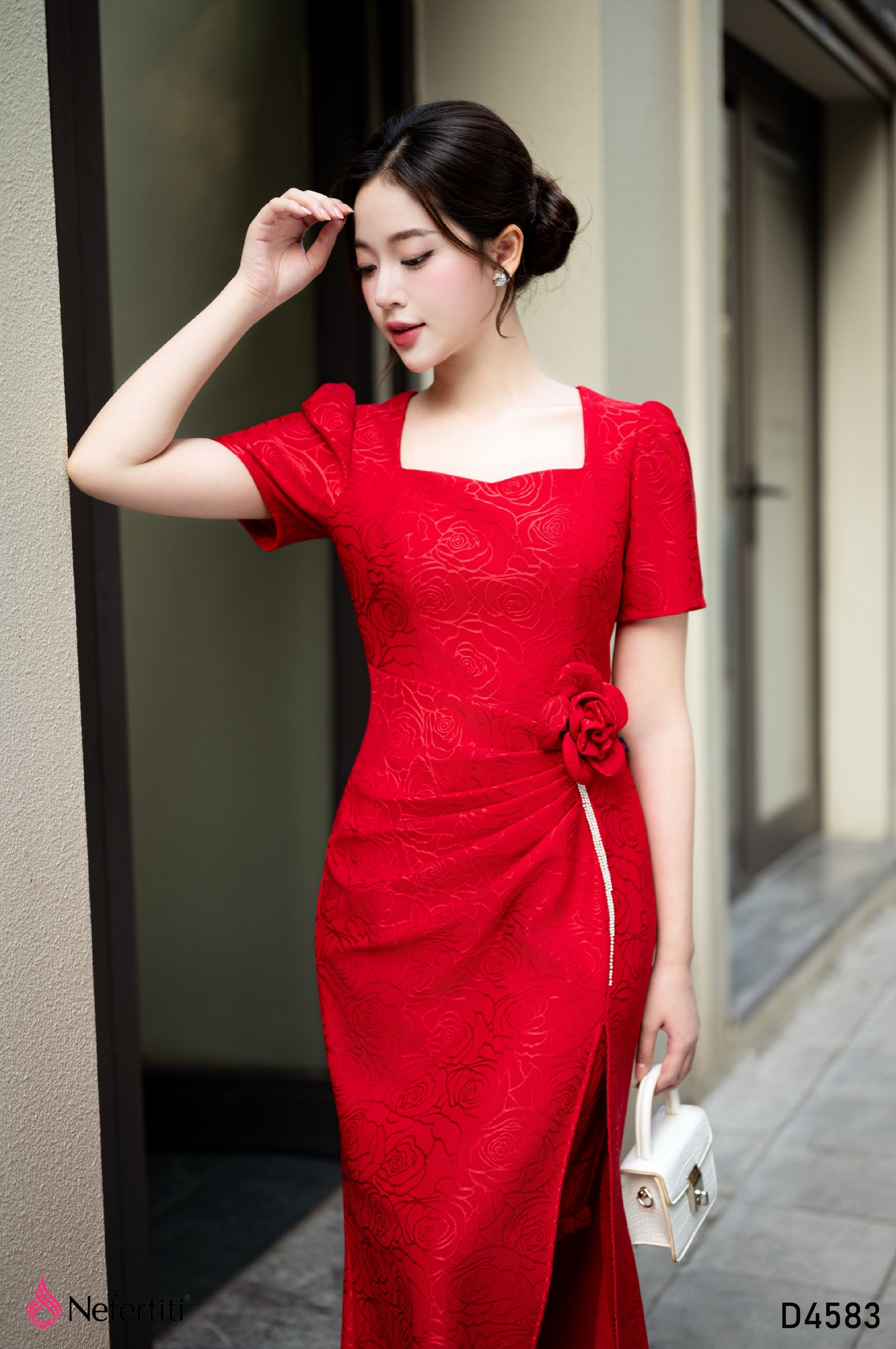 3D4583 - Đầm Đỏ Đuôi Cá Quyến Rũ