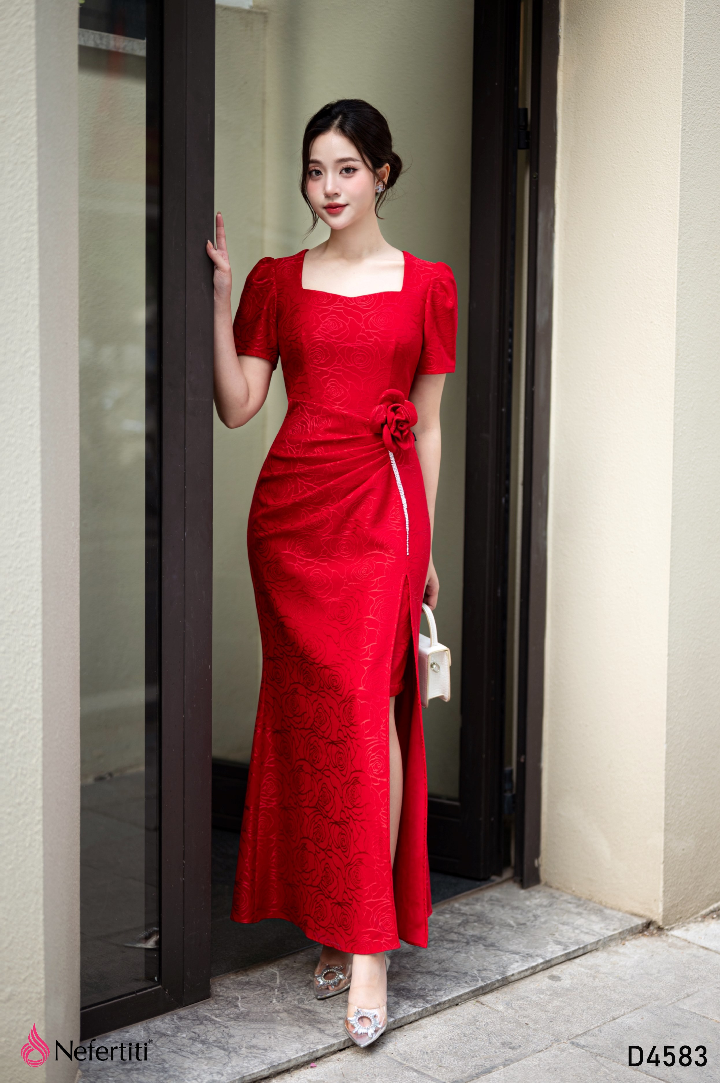 3D4583 - Đầm Đỏ Đuôi Cá Quyến Rũ