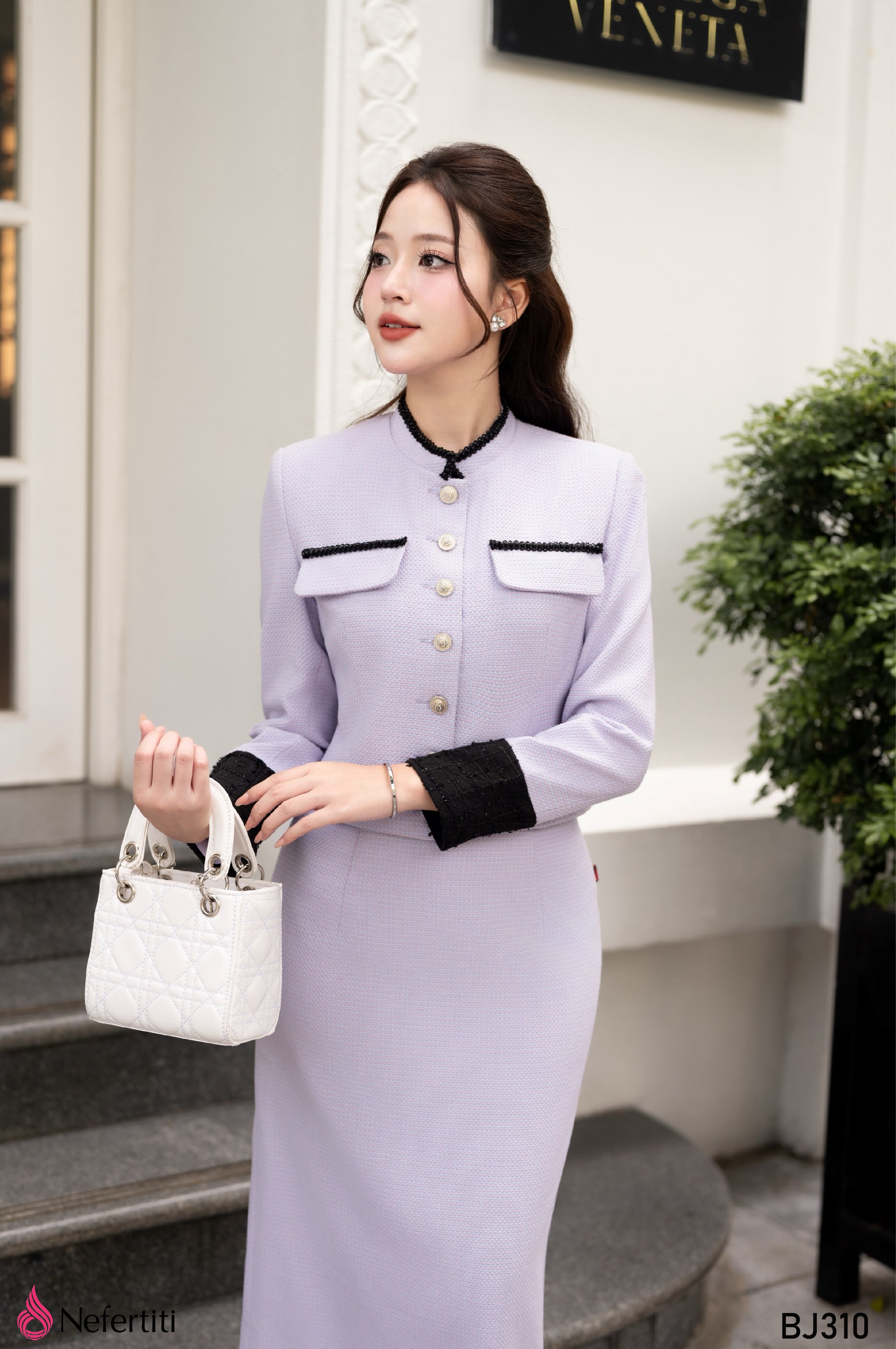 3BJ310 - BỘ DẠ TWEED TÍM