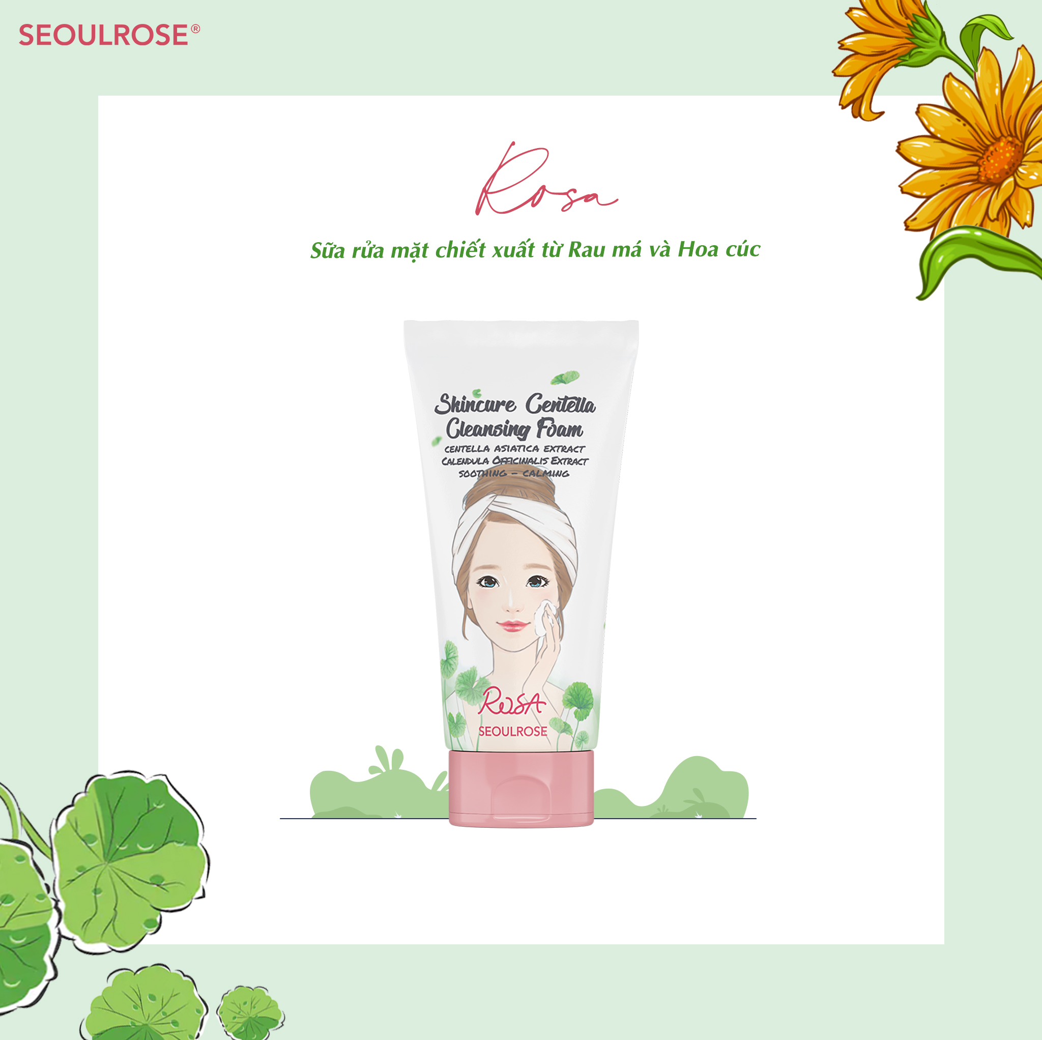 Sữa rửa mặt Rosa Skincure Centella Cleansing Foam