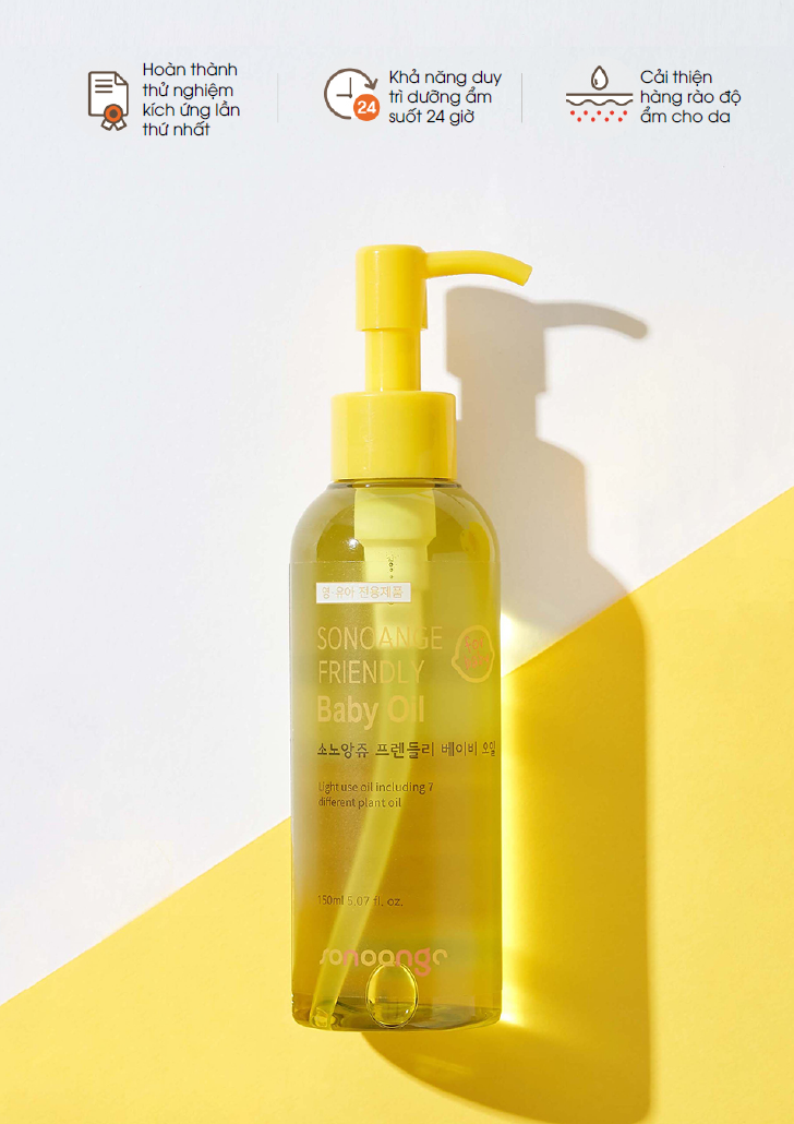 Dầu mát xa dưỡng ẩm cho mẹ và bé FRIENDLY BABY OIL 150ml