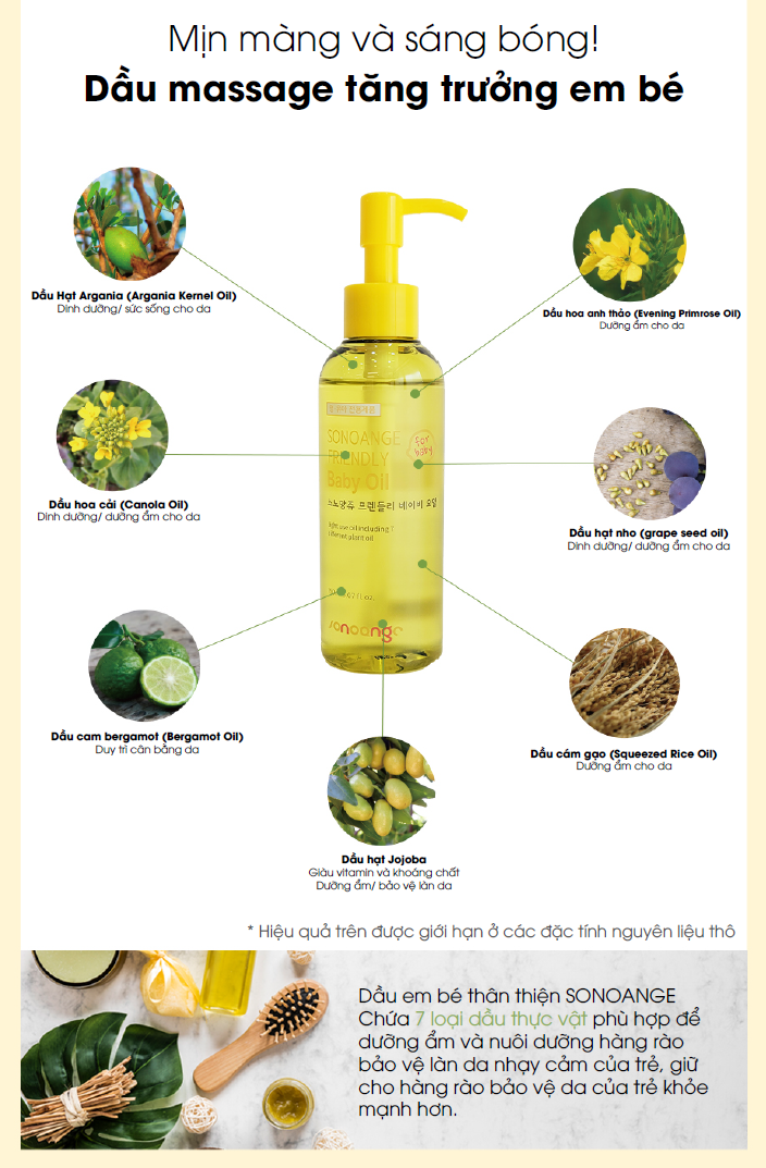 Dầu mát xa dưỡng ẩm cho mẹ và bé FRIENDLY BABY OIL 150ml