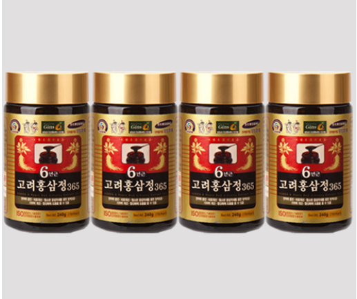 Cao Hồng Sâm 365 Hàn Quốc (Hộp 4 Lọ x 240g) 대한홍삼 고려홍삼정365