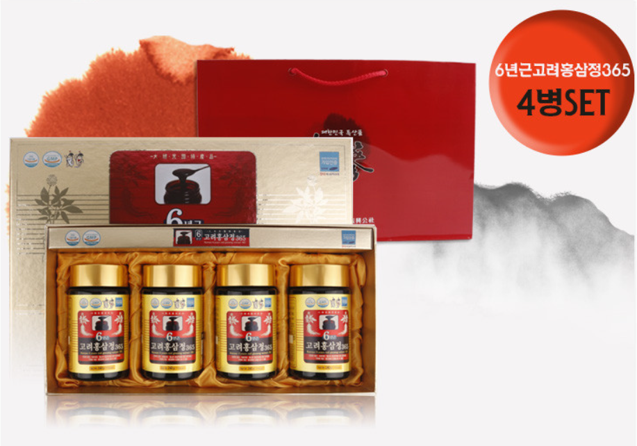 Cao Hồng Sâm 365 Hàn Quốc (Hộp 4 Lọ x 240g) 대한홍삼 고려홍삼정365