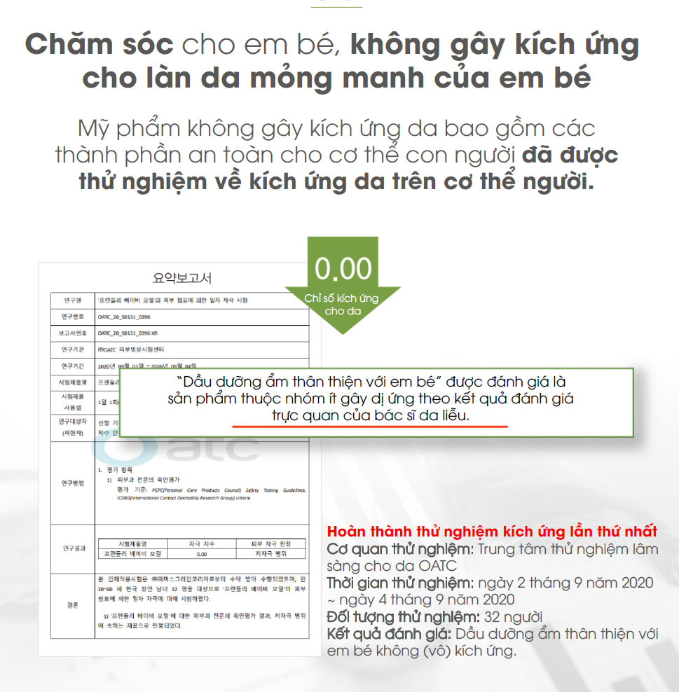 Dầu mát xa dưỡng ẩm cho mẹ và bé FRIENDLY BABY OIL 150ml