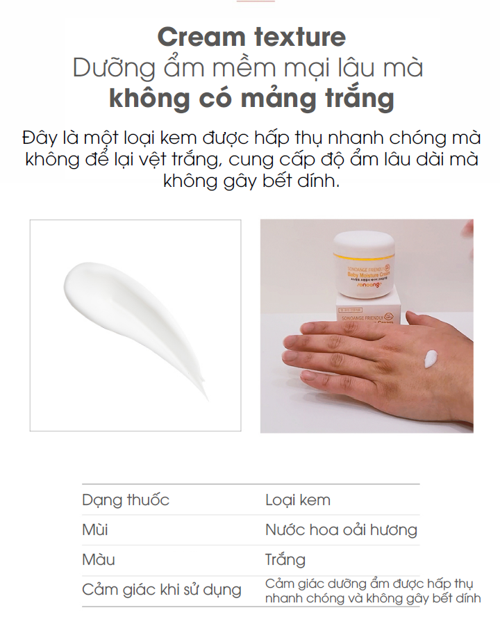 Kem Dưỡng Da Friendly Baby Moisture Cream An Toàn Cho Trẻ Em