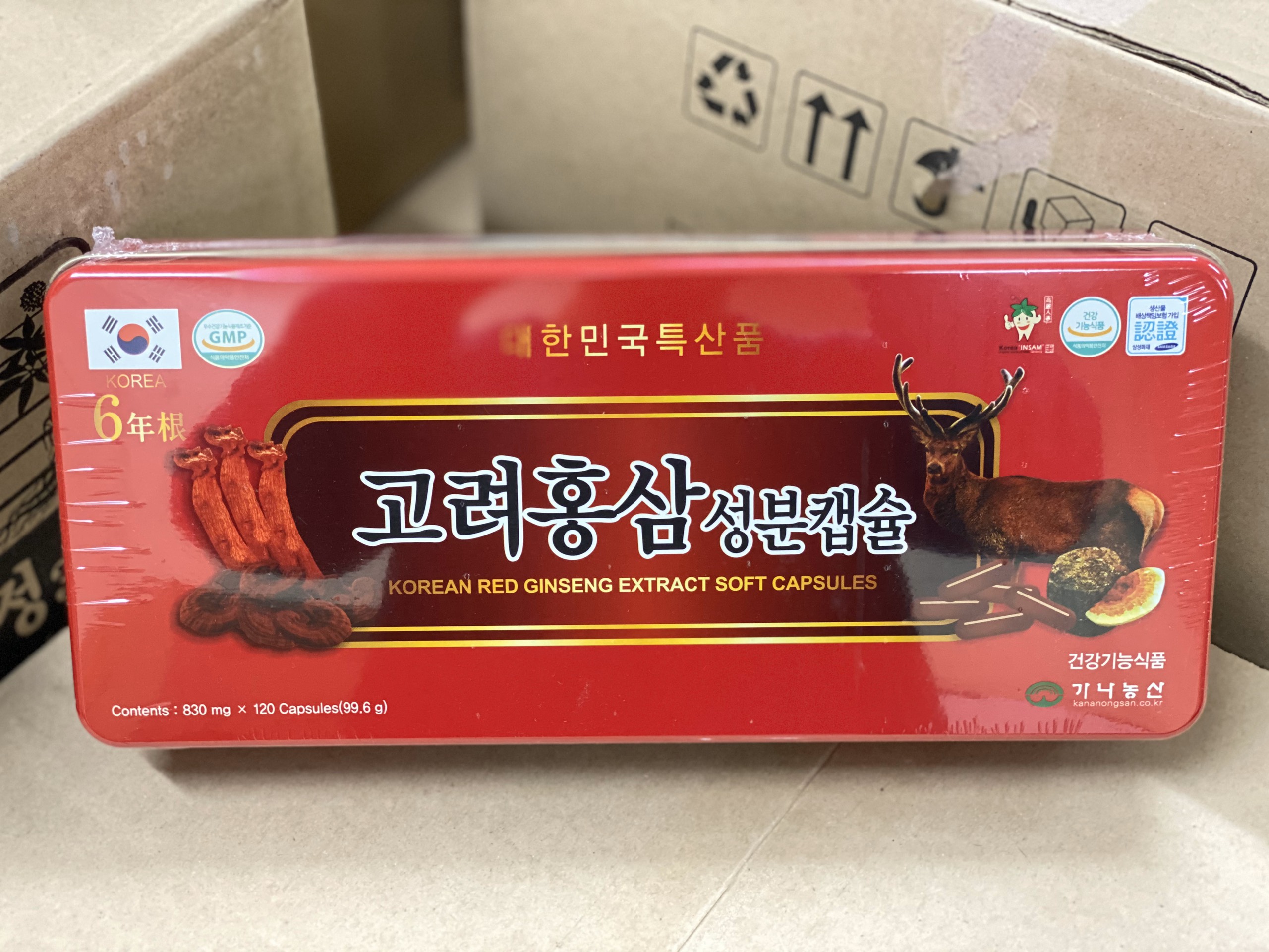 Đạm Sâm Nhung Hươu Linh Chi Kana Nongsan Hàn Quốc - Hộp 120 Viên