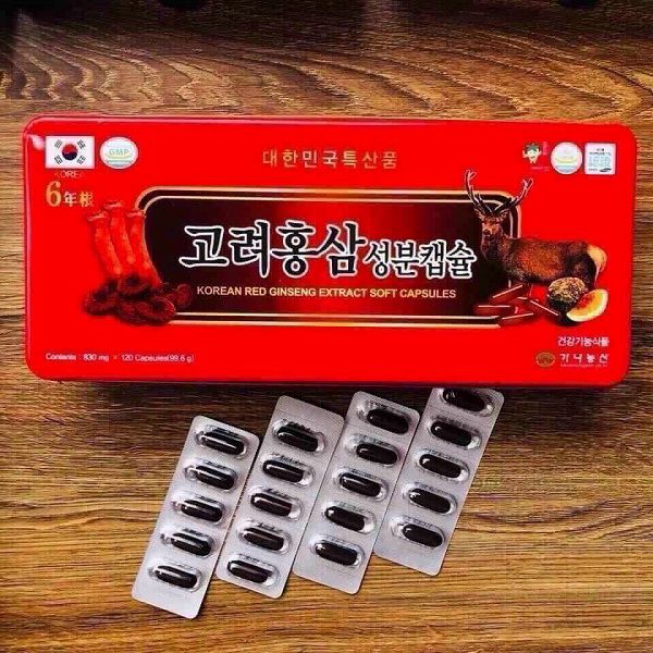 Đạm Sâm Nhung Hươu Linh Chi Kana Nongsan Hàn Quốc - Hộp 120 Viên
