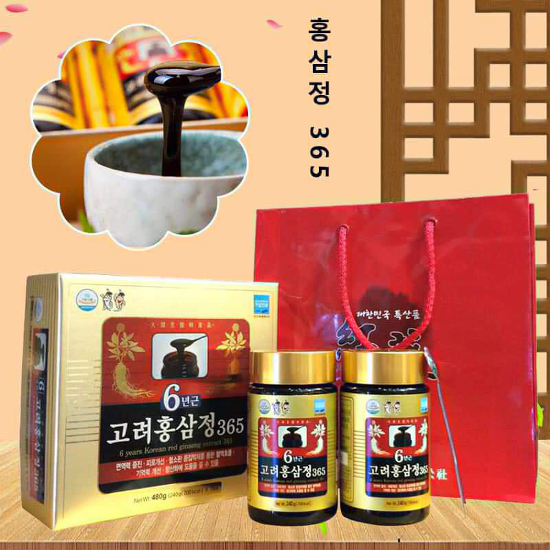 Cao Hồng Sâm 365 Hàn Quốc (Hộp 2 Lọ x 240g) 대한홍삼 고려홍삼정365