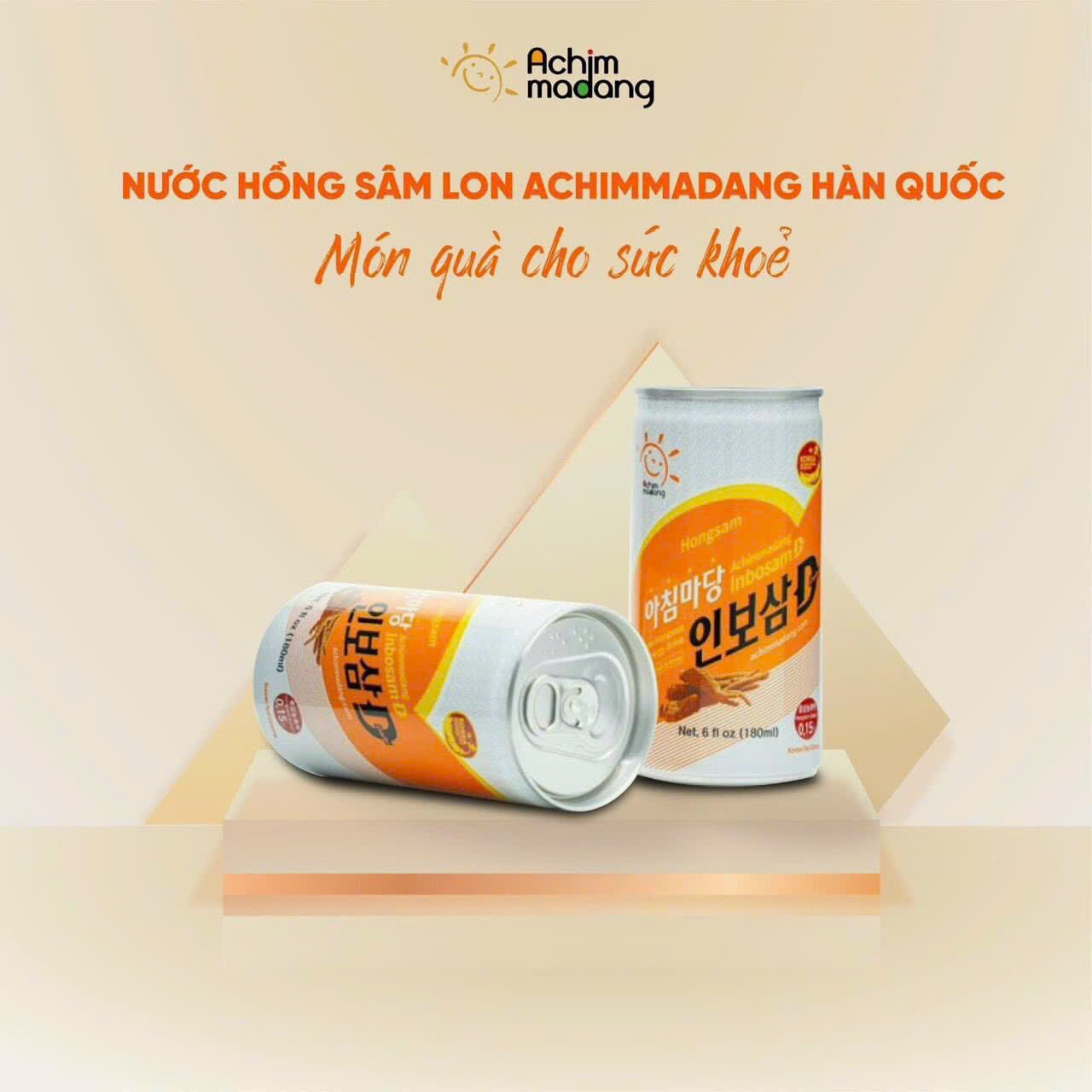 Nước Hồng Sâm Dạng Lon Achimmadang Hàn Quốc 180ml