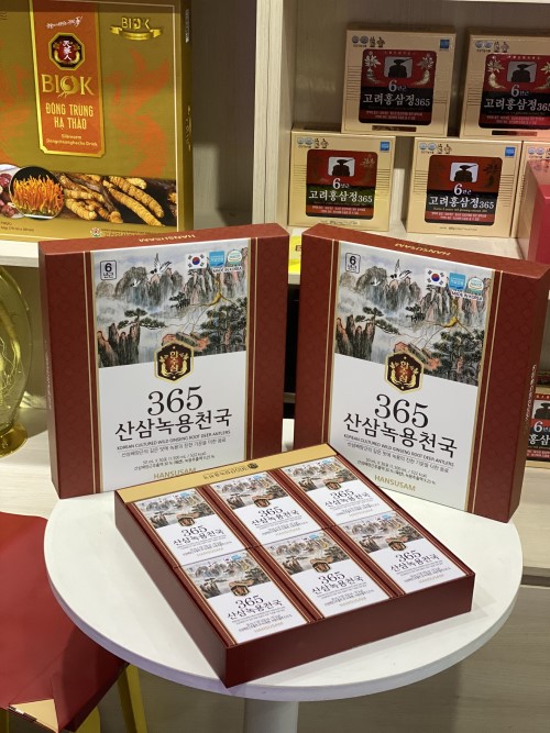 Nước Hồng Sâm Núi Nhung Hươu Hansusam 365 Hàn Quốc Hộp 30 Gói x 50ml