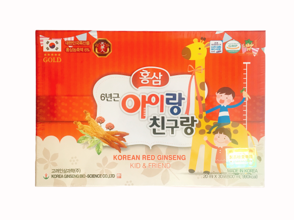 Hồng sâm baby hươu cao cổ BIO KID & FRIEND Hàn Quốc Hộp 30 gói × 20ml