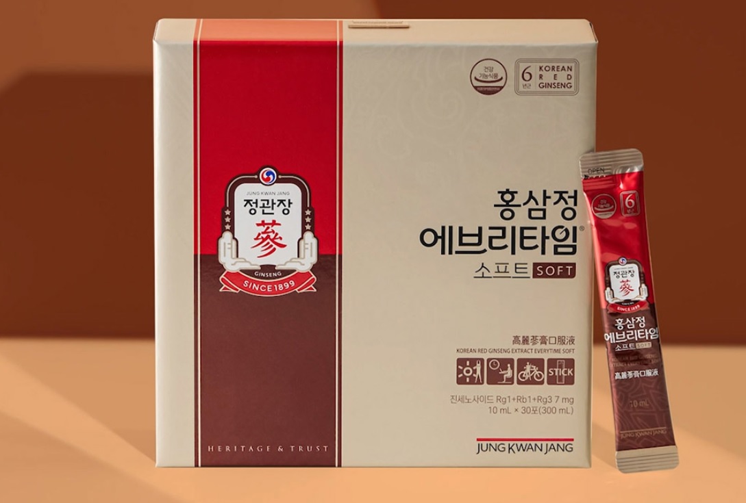 Tinh chất hồng sâm Jung Kwan Jang Everytime cao cấp của Hàn Quốc, 정관장 . Hộp 30 gói x 10ml.