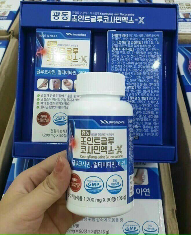 Viên uống bổ khớp Kwangdong Glucosamine Hàn Quốc (Hộp 2 lọ x 90 viên)