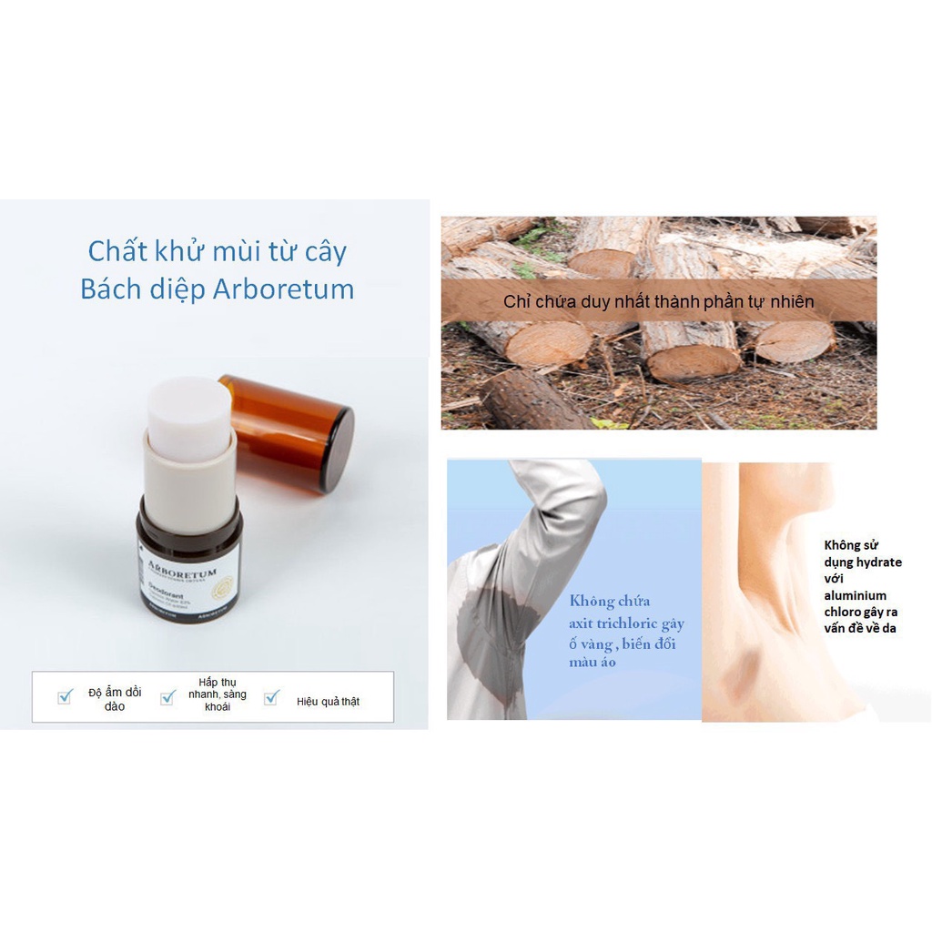 Lăn Khử Mùi ARBORETUM Hỗ Trợ Giảm Thâm, Giúp Hết Mùi Nhanh, Mờ Thâm Hiệu Quả.