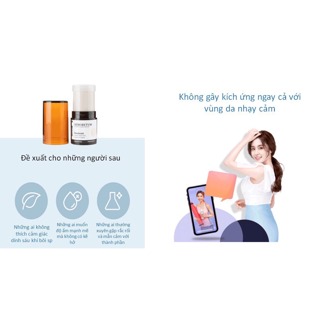 Lăn Khử Mùi ARBORETUM Hỗ Trợ Giảm Thâm, Giúp Hết Mùi Nhanh, Mờ Thâm Hiệu Quả.