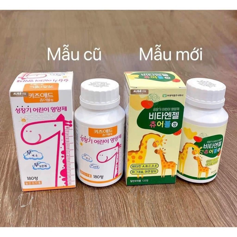 Viên kẹo Ngậm Canxi hỗ trợ tăng chiều cao cho bé Hộp 2 lọ × 120 viên Hàn Quốc