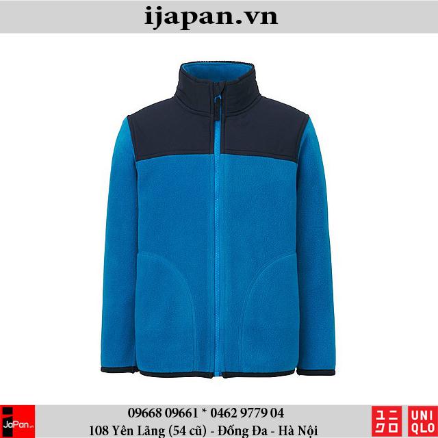 Áo khoác lông cừu cổ trụ bé trai Uniqlo