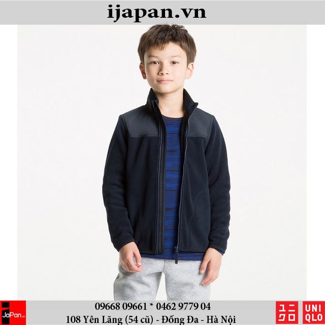 Áo khoác lông cừu cổ trụ bé trai Uniqlo