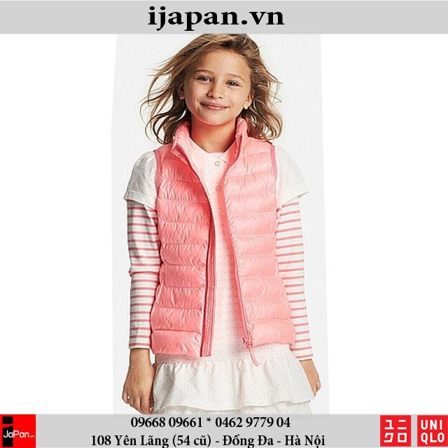 Áo khoác gile cổ trụ trẻ em chống nước Uniqlo bé gái