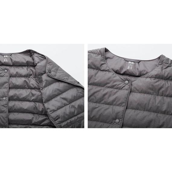 Áo lông vũ Uniqlo cổ tròn Nhât Bản màu xám - 409116