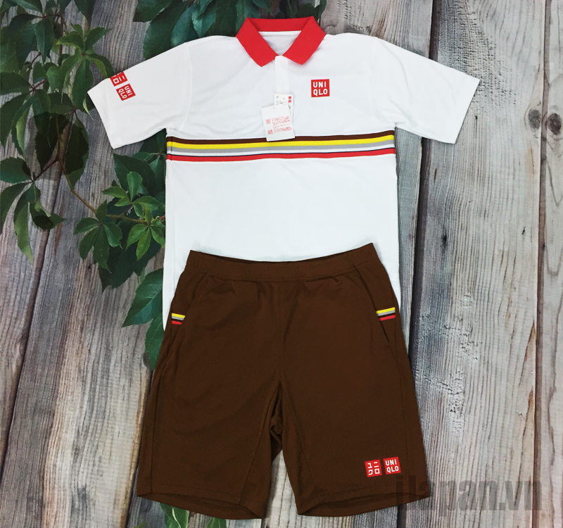 Bộ tennis Uniqlo nam Roland Garros 2018 màu hồng - 405028