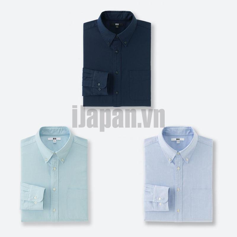 Áo sơ mi Uniqlo nam vải thô Nhật Bản - 197557