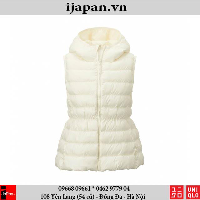 Áo khoác gile có mũ trẻ em chống nước Uniqlo bé gái