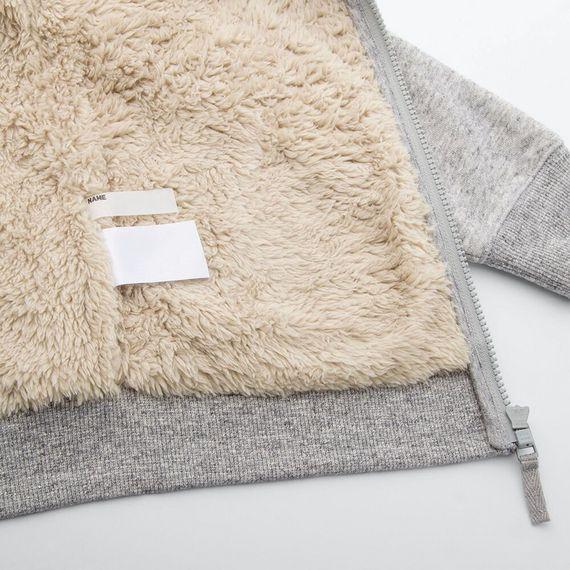 Áo nỉ lót lông cừu Uniqlo Kids Nhật Bản màu xám- 409246