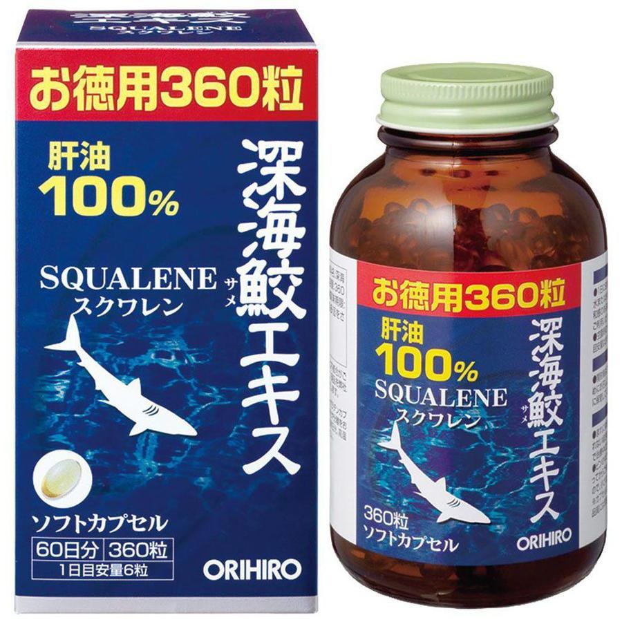 Viên uống Dầu Gan Cá Mập Sụn Vi Cá Mập Squalene Shark Orihiro 360 viên