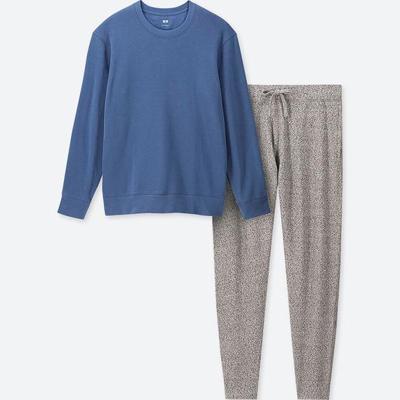 Bộ nỉ mặc nhà Uniqlo nam Nhật Bản màu hồng - 408801