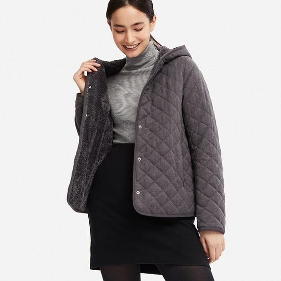 Áo lông cừu Uniqlo trần trám 2019 nữ màu xám đậm- 409106