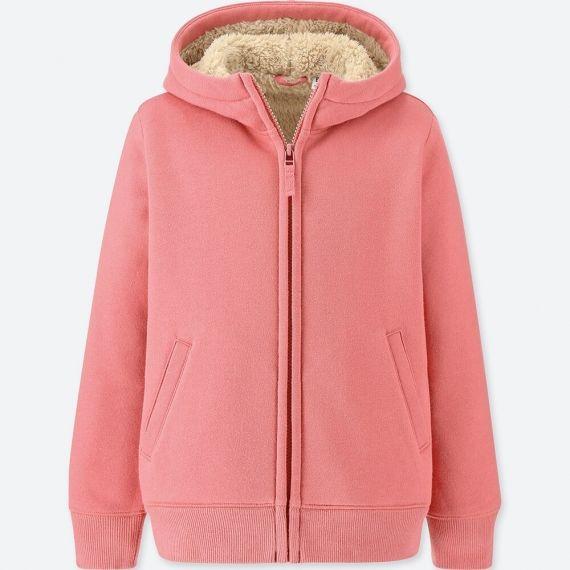 Áo nỉ lót lông cừu Uniqlo Kids Nhật Bản màu hồng - 409246