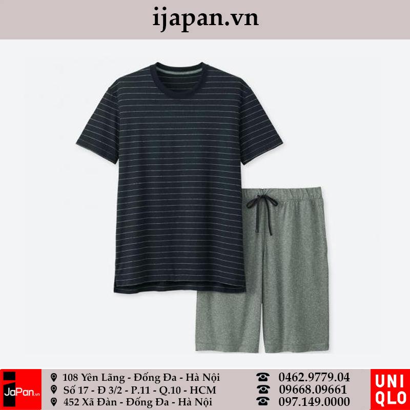 Bộ cộc mặc nhà Uniqlo nam cổ tròn Nhật-195778