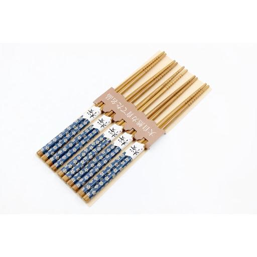 Bộ 5 đũa hoa xanh, hoa đỏ