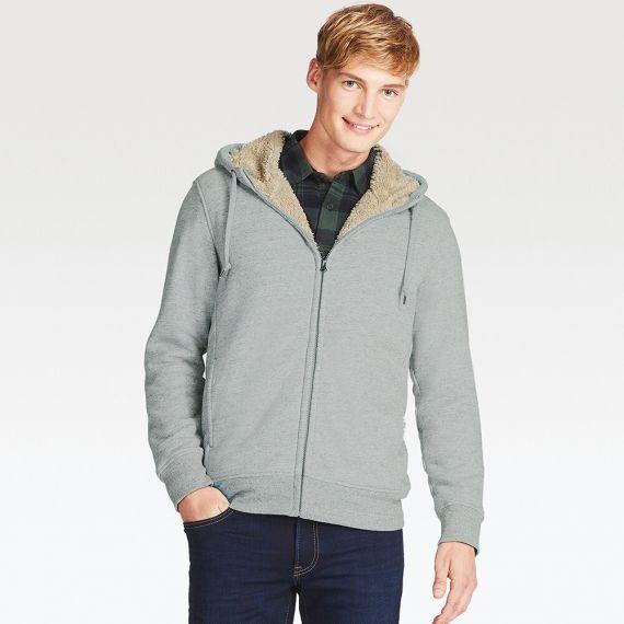 Áo khoác nỉ lót lông Uniqlo nam Nhật Bản màu xám 03 - 401449