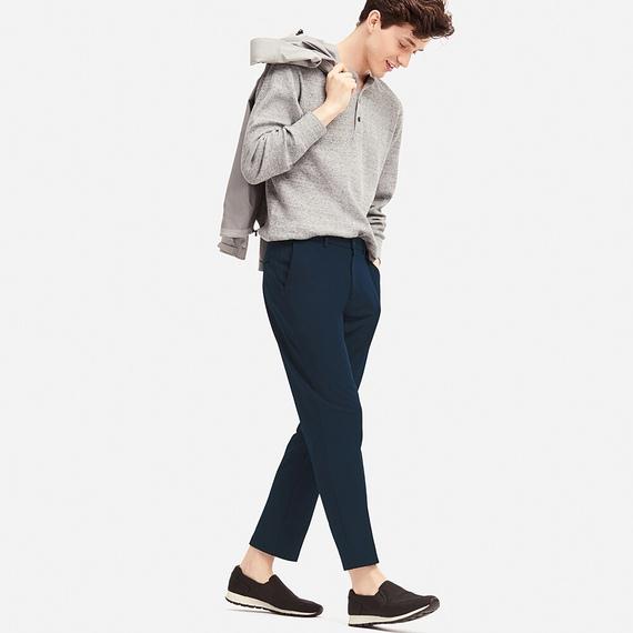 Quần âu nam Uniqlo cạp chun Nhật Bản màu navy- 408990