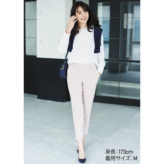 Quần âu Uniqlo nữ cạp chun Nhật Bản màu xám - 404660