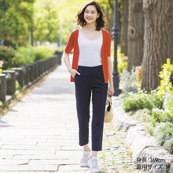 Quần âu Uniqlo nữ cạp chun Nhật Bản màu xám - 404660