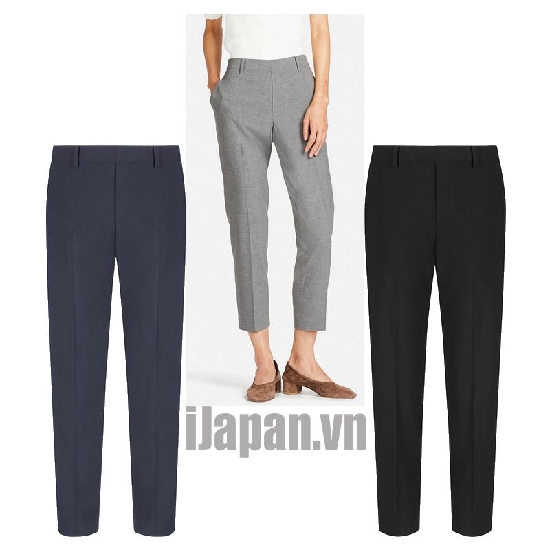 Quần âu Uniqlo nữ cạp chun Nhật Bản màu xám - 404660