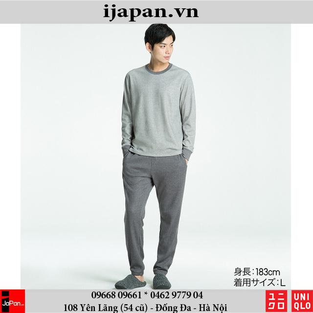 Bộ mặc nhà nỉ lông cừu Uniqlo Nhật nam