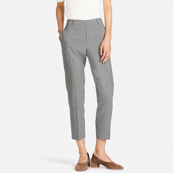 Quần âu Uniqlo nữ cạp chun Nhật Bản màu xám - 404660