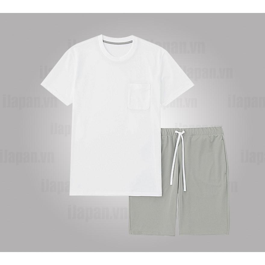 Bộ cộc nam Uniqlo siêu mát Nhật Bản màu trắng - 180630