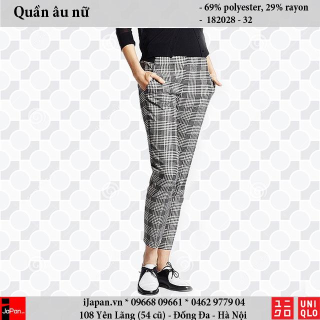 Quần âu nữ Uniqlo Nhật kẻ caro thời trang
