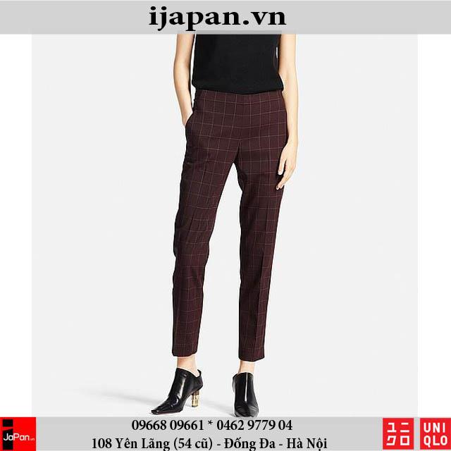 Quần âu cạp chun kẻ caro thời trang Uniqlo
