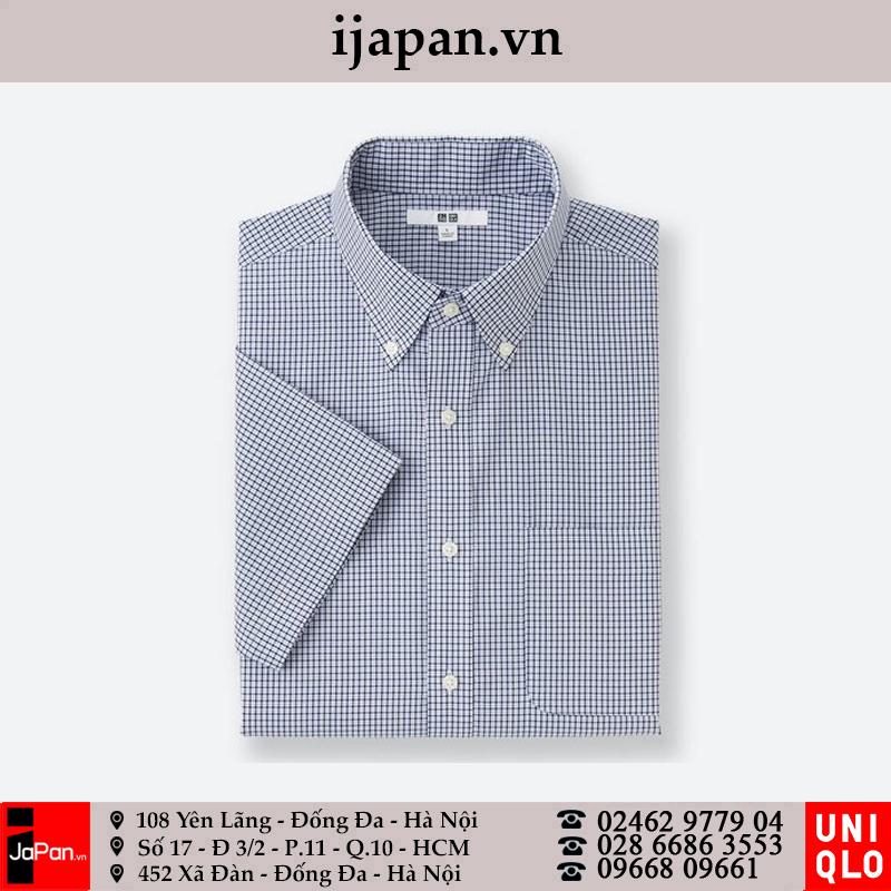 Áo sơ mi nam Uniqlo ngắn tay kẻ caro Nhật Bản - 193869