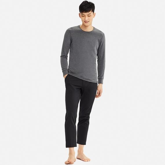 Áo giữ nhiệt Uniqlo nam cổ tròn Extra Warm 2019 màu xám sẫm - 408117